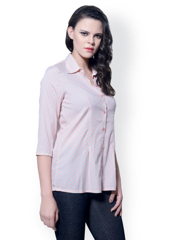 Meira Women Beige Printed Shirt