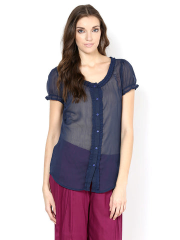 Meira Women Navy Blue Top