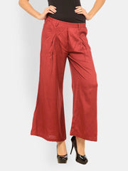 Meira Women Maroon Palazzo Trousers