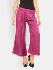 Meira Women Red Wine Coloured Palazzo Trousers