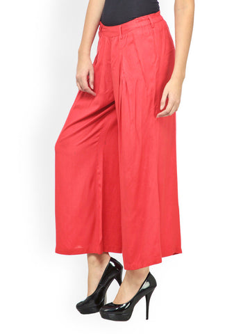 Meira Women Red Palazzo Pants