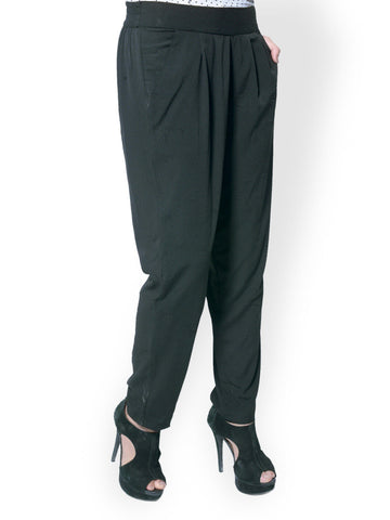 Meira Women Black Crepe Trousers