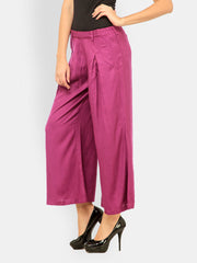 Meira Women Red Wine Coloured Palazzo Trousers