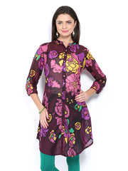 Melange by Lifestyle Women Purple Printed Kurta