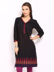 Melange by Lifestyle Women Black Kurta