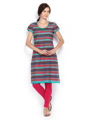 Melange by Lifestyle Women Blue &amp; Orange Printed Kurta