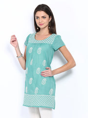 Melange by Lifestyle Women Blue Embroidered Kurta