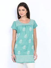 Melange by Lifestyle Women Blue Embroidered Kurta