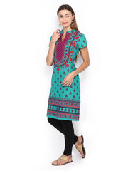 Melange by Lifestyle Women Blue Printed Kurta