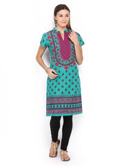 Melange by Lifestyle Women Blue Printed Kurta