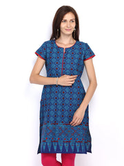 Melange by Lifestyle Women Blue Printed Kurta