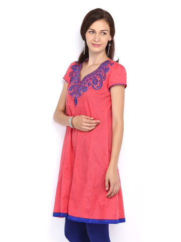 Melange by Lifestyle Women Coral Pink Anarkali Kurta