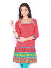Melange by Lifestyle Women Coral Red Kurta