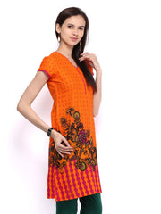 Melange by Lifestyle Women Orange Printed Kurta