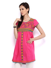 Melange by Lifestyle Women Pink Dobby Kurta