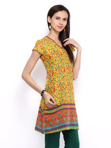 Melange by Lifestyle Women Yellow Printed Kurta