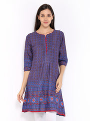 Melange by Lifestyle Women Navy Printed Kurta