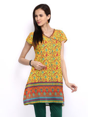 Melange by Lifestyle Women Yellow Printed Kurta
