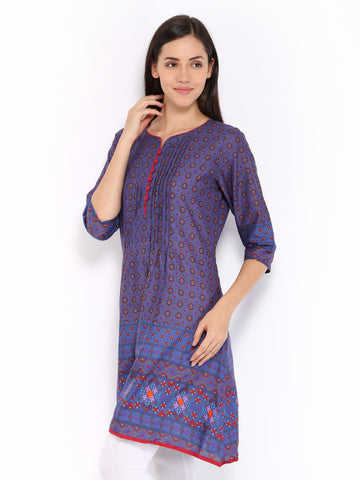 Melange by Lifestyle Women Navy Printed Kurta