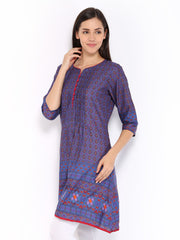 Melange by Lifestyle Women Navy Printed Kurta