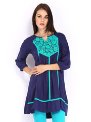 Melange by Lifestyle Women Navy Kurta