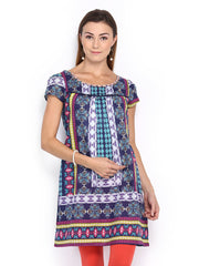 Melange by Lifestyle Women Navy Printed Kurta