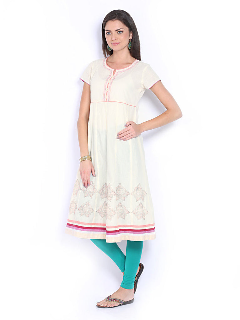 White anarkali top kurti online