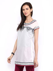 Melange by Lifestyle Women Off-White Embroidered Kurta
