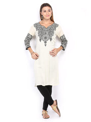 Melange by Lifestyle Women Off-White Printed Kurta