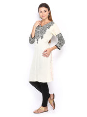 Melange by Lifestyle Women Off-White Printed Kurta
