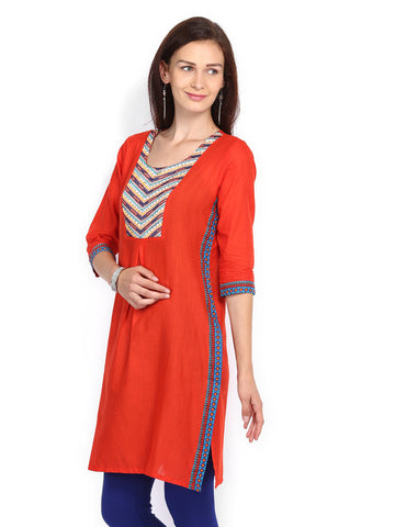 Melange by Lifestyle Women Orange Kurta
