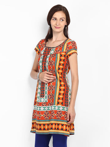 Melange by Lifestyle Women Orange Printed Kurta