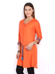 Melange by Lifestyle Women Peach Coloured Kurta