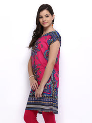 Melange by Lifestyle Women Pink &amp; Blue Printed Kurta