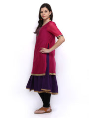 Melange by Lifestyle Women Pink &amp; Purple Kurta