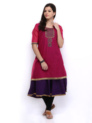 Melange by Lifestyle Women Pink &amp; Purple Kurta