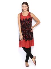 Melange by Lifestyle Women Red &amp; Black Printed Kurta