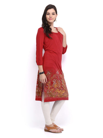 Melange by Lifestyle Women Red Printed Kurta