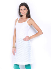 Melange by Lifestyle Women White Embroidered Kurta