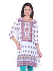 Melange by Lifestyle Women White Printed Kurta