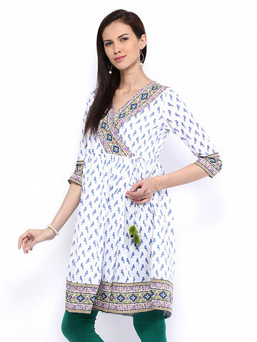 Melange by Lifestyle Women White Printed Kurta