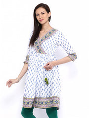 Melange by Lifestyle Women White Printed Kurta