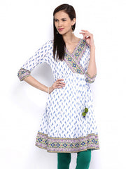 Melange by Lifestyle Women White Printed Kurta