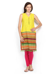 Melange by Lifestyle Women Yellow Printed Kurta