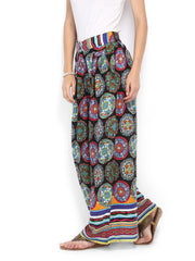 Mirage Women Black Printed Palazzo Trousers