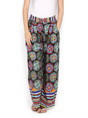 Mirage Women Black Printed Palazzo Trousers