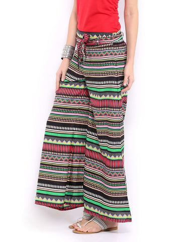 Mirage Women Multicoloured Printed Palazzo Trousers