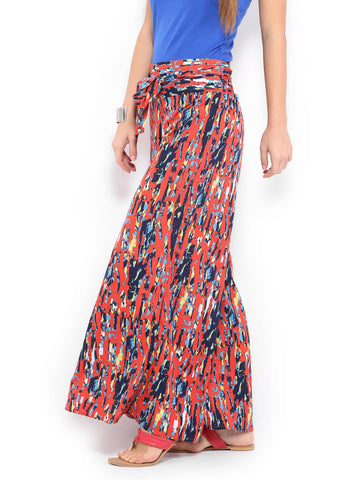 Mirage Women Red Printed Palazzo Trousers