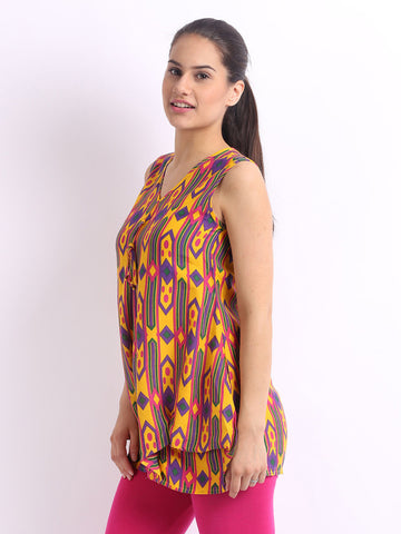 Mirage Women Yellow Printed Top