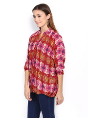 Mirage Women Red &amp; Pink Printed Top
